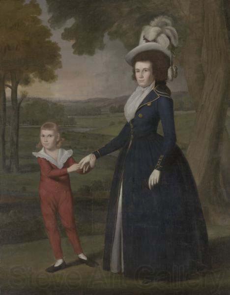 Ralph Earl Mrs. William Moseley (Laura Wolcott), (1761-1814) and her son Charles (1786-1815) France oil painting art